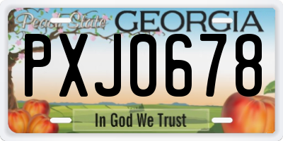 GA license plate PXJ0678