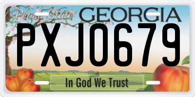 GA license plate PXJ0679