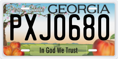 GA license plate PXJ0680