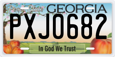 GA license plate PXJ0682