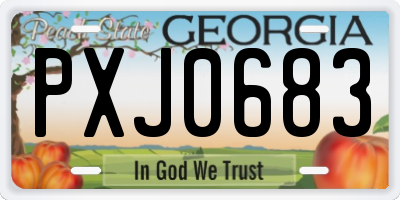 GA license plate PXJ0683