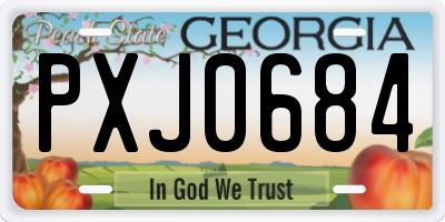 GA license plate PXJ0684