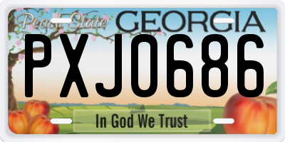 GA license plate PXJ0686
