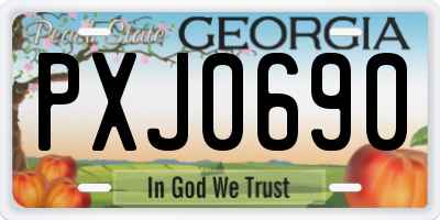 GA license plate PXJ0690