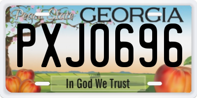 GA license plate PXJ0696