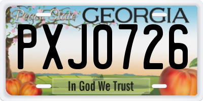 GA license plate PXJ0726