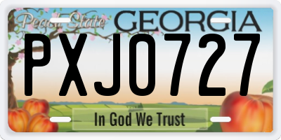 GA license plate PXJ0727