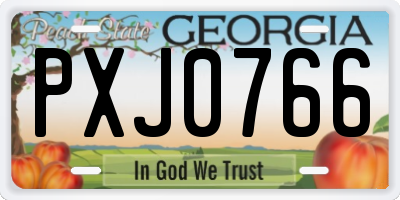 GA license plate PXJ0766
