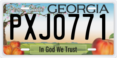 GA license plate PXJ0771