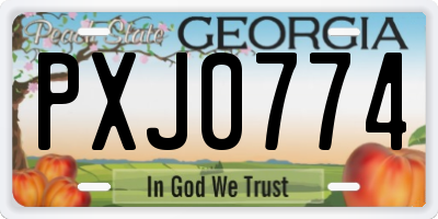 GA license plate PXJ0774