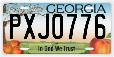 GA license plate PXJ0776