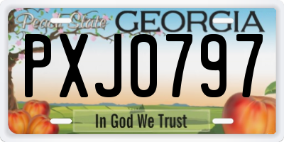 GA license plate PXJ0797