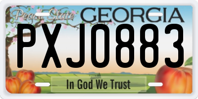 GA license plate PXJ0883
