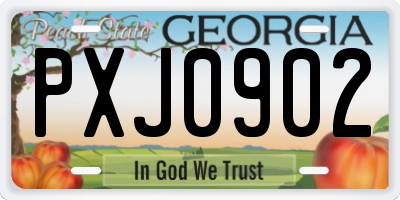 GA license plate PXJ0902