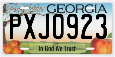 GA license plate PXJ0923