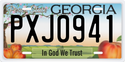 GA license plate PXJ0941