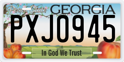 GA license plate PXJ0945