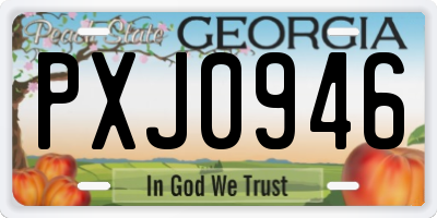 GA license plate PXJ0946