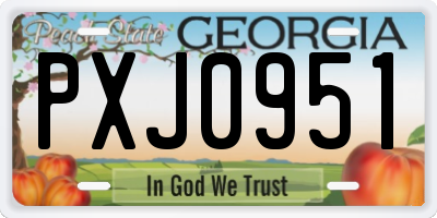 GA license plate PXJ0951
