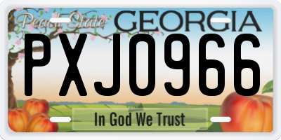 GA license plate PXJ0966