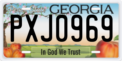 GA license plate PXJ0969