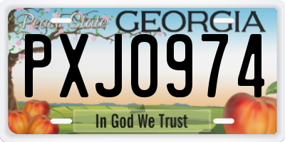 GA license plate PXJ0974