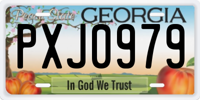 GA license plate PXJ0979