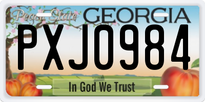 GA license plate PXJ0984