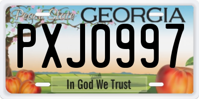 GA license plate PXJ0997