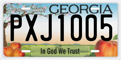 GA license plate PXJ1005