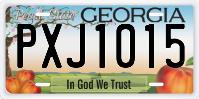 GA license plate PXJ1015