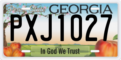 GA license plate PXJ1027