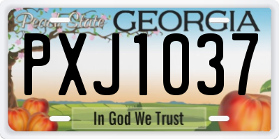GA license plate PXJ1037