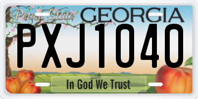GA license plate PXJ1040