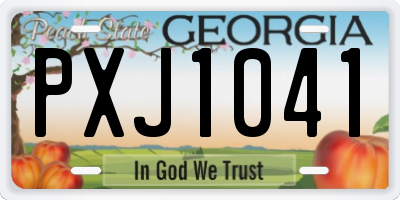 GA license plate PXJ1041