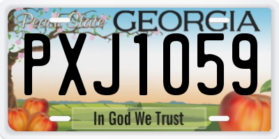 GA license plate PXJ1059