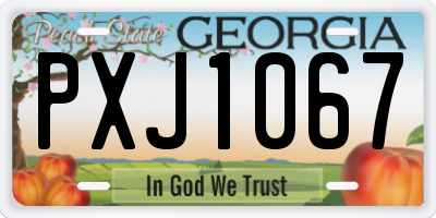 GA license plate PXJ1067