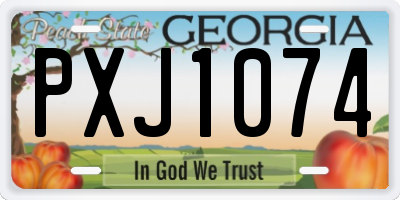 GA license plate PXJ1074