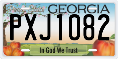 GA license plate PXJ1082