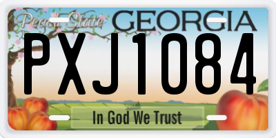 GA license plate PXJ1084