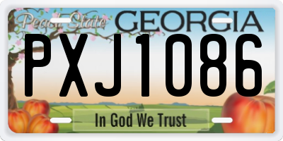 GA license plate PXJ1086