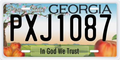 GA license plate PXJ1087