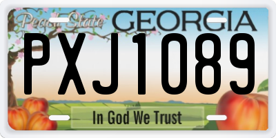 GA license plate PXJ1089
