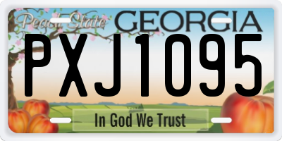 GA license plate PXJ1095