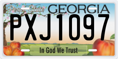 GA license plate PXJ1097