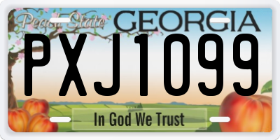 GA license plate PXJ1099