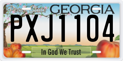 GA license plate PXJ1104