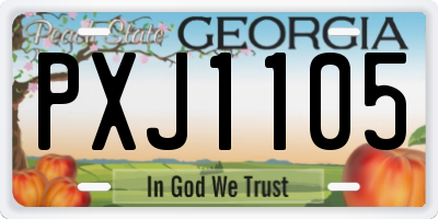 GA license plate PXJ1105