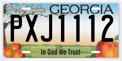 GA license plate PXJ1112