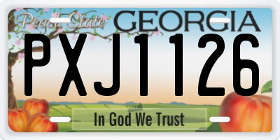 GA license plate PXJ1126